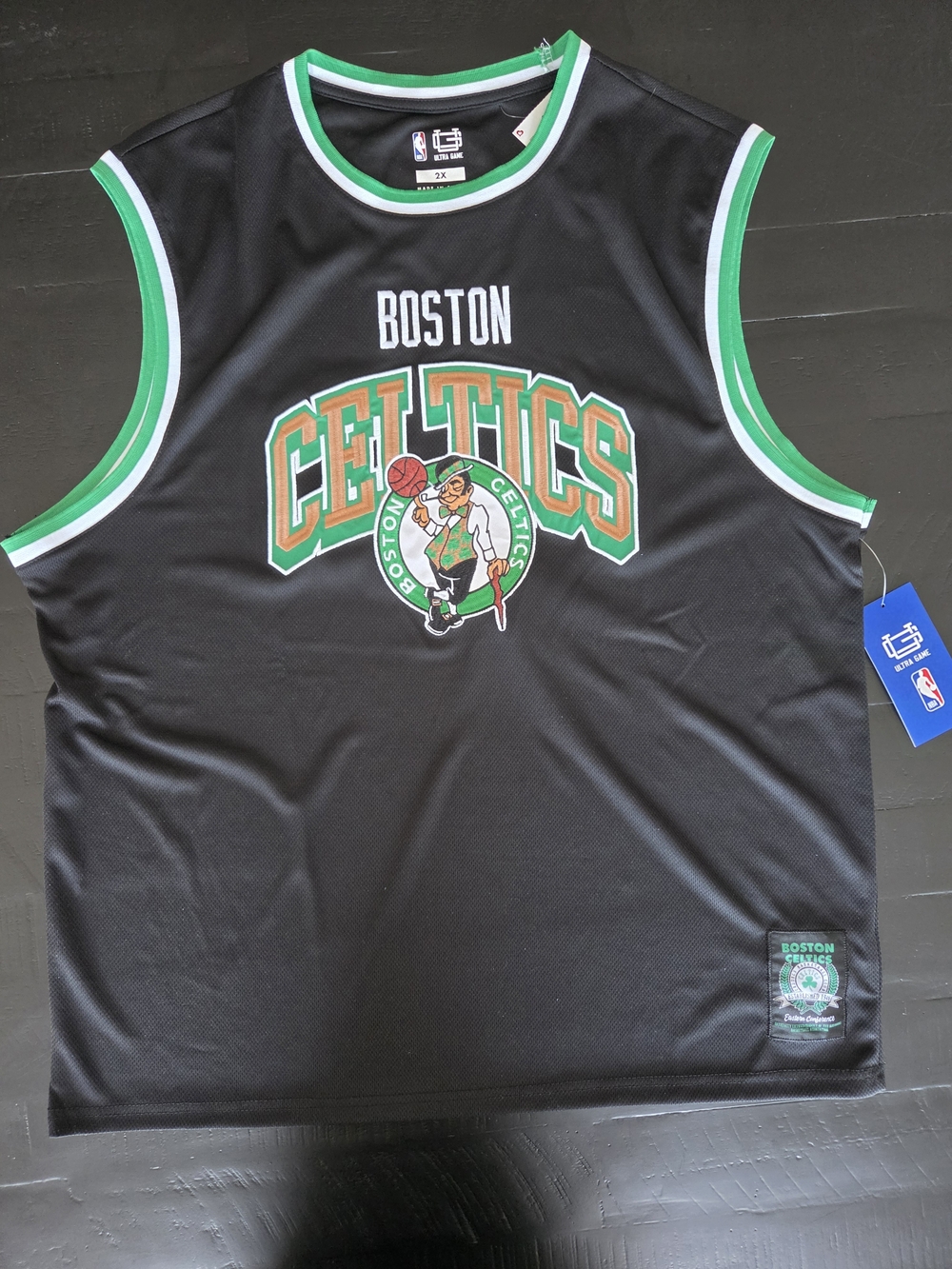 NBA Boston Celtics Black and Green Sleeveless Jersey